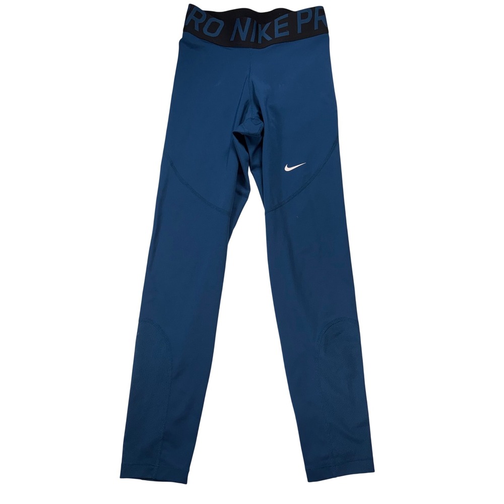 Nike Pro Dri-FIT Womens Leggings Teal Blue Mesh Panel Athletic Tights XS